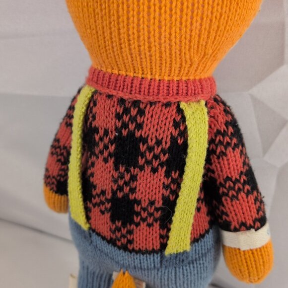 Cuddle + Kind Wyatt The Fox Plush Animal Toy Hand Knit Peru Small Orange CLEAN - Picture 16 of 16